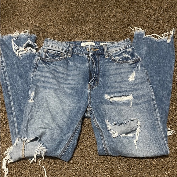 Women’s KanCan Distressed Blue Denim Jeans - Picture 2 of 6